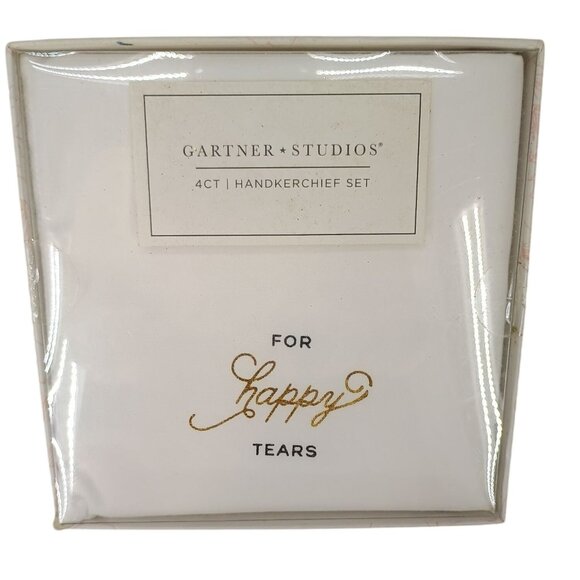 Gartner Studios 4ct Handkerchief Set For Happy Tears White Keep it together Wedd - Picture 1 of 4